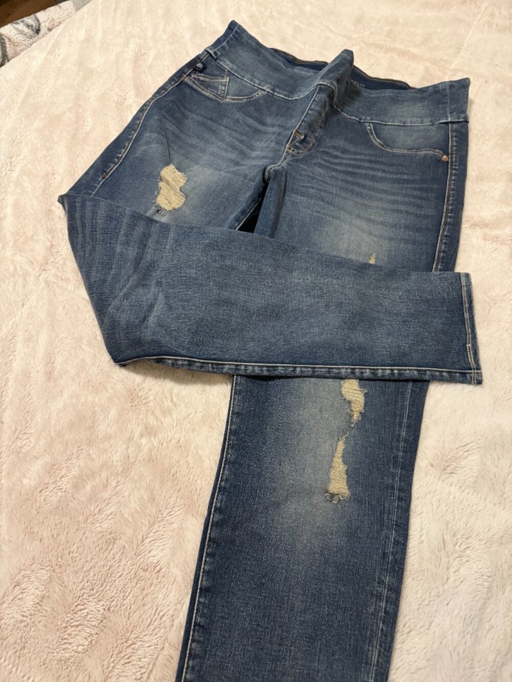 Rock & Republic Distressed Skinny Women's Blue Jeans - Size 16